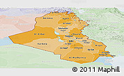Political Shades Panoramic Map of Iraq, lighten