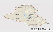 Shaded Relief Panoramic Map of Iraq, cropped outside