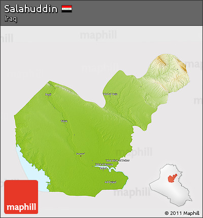 Physical 3D Map of Salahuddin, cropped outside