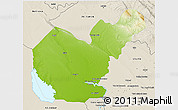 Physical 3D Map of Salahuddin, shaded relief outside