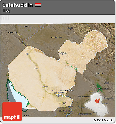 Satellite 3D Map of Salahuddin, darken
