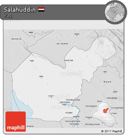 Silver Style 3D Map of Salahuddin