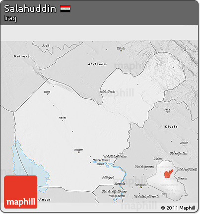 Silver Style 3D Map of Salahuddin