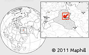 Blank Location Map of Salahuddin, highlighted country, within the entire country