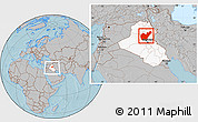Gray Location Map of Salahuddin, highlighted country, within the entire country, hill shading