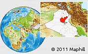 Physical Location Map of Salahuddin, highlighted country