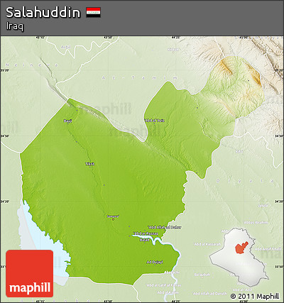 Physical Map of Salahuddin, lighten