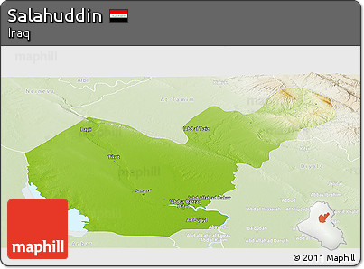 Physical Panoramic Map of Salahuddin, lighten