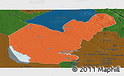 Political Panoramic Map of Salahuddin, darken