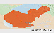 Political Panoramic Map of Salahuddin, lighten