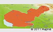 Political Panoramic Map of Salahuddin, physical outside