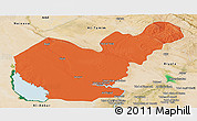 Political Panoramic Map of Salahuddin, satellite outside