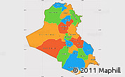 Political Simple Map of Iraq, cropped outside