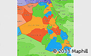 Political Simple Map of Iraq, political shades outside