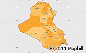 Political Shades Simple Map of Iraq, cropped outside