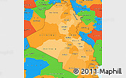 Political Shades Simple Map of Iraq, political outside