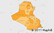 Political Shades Simple Map of Iraq, single color outside