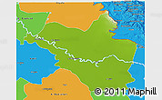 Physical 3D Map of Wasit, political outside