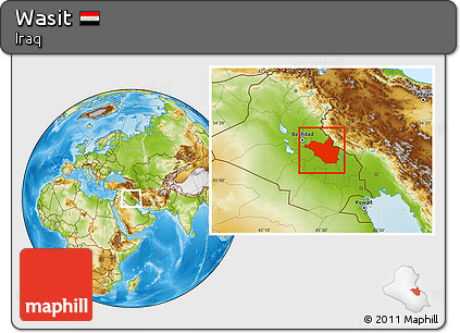 Physical Location Map of Wasit