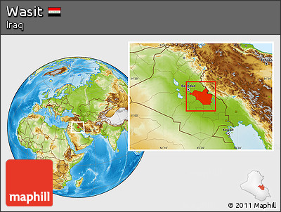 Physical Location Map of Wasit