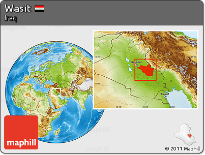 Physical Location Map of Wasit
