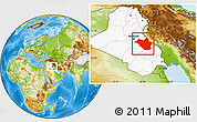 Physical Location Map of Wasit, highlighted country