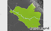 Physical Map of Wasit, darken, desaturated
