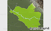 Physical Map of Wasit, darken, semi-desaturated