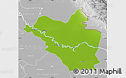 Physical Map of Wasit, lighten, desaturated