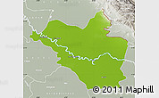 Physical Map of Wasit, lighten, semi-desaturated