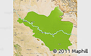 Physical Map of Wasit, satellite outside