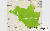 Physical Map of Wasit, shaded relief outside