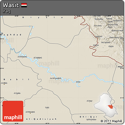 Shaded Relief Map of Wasit