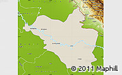 Shaded Relief Map of Wasit, physical outside