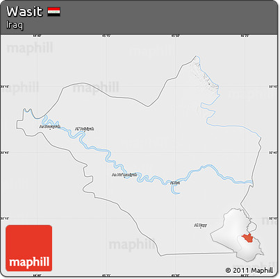 Silver Style Map of Wasit, single color outside