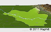 Physical Panoramic Map of Wasit, darken