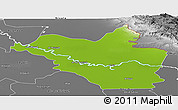 Physical Panoramic Map of Wasit, desaturated