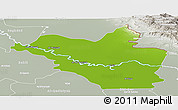 Physical Panoramic Map of Wasit, lighten, semi-desaturated