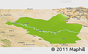 Physical Panoramic Map of Wasit, satellite outside