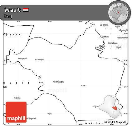 Blank Simple Map of Wasit