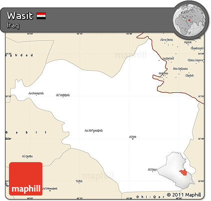 Classic Style Simple Map of Wasit