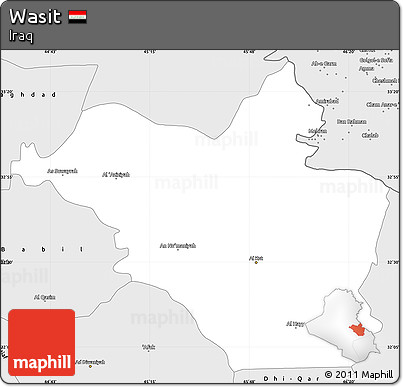 Silver Style Simple Map of Wasit