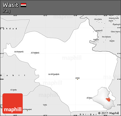 Silver Style Simple Map of Wasit