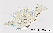 Shaded Relief 3D Map of Donegal, cropped outside