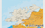 Shaded Relief 3D Map of Donegal, political outside