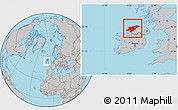 Gray Location Map of Donegal, within the entire country