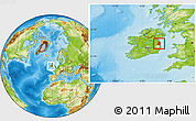 Physical Location Map of Dublin, within the entire country