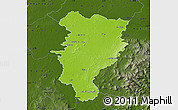 Physical Map of Kildare, darken