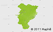 Physical Map of Kildare, single color outside