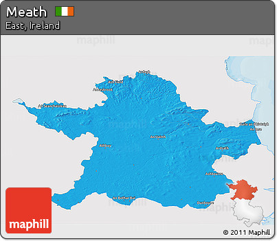 Political 3D Map of Meath, single color outside